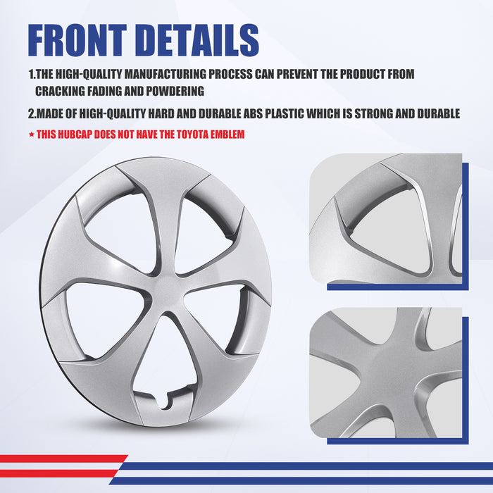 WOLFSTORM 15 Inch Hubcaps Wheel Cover Fit for 2010-2015 TOYOTA PRIUS
