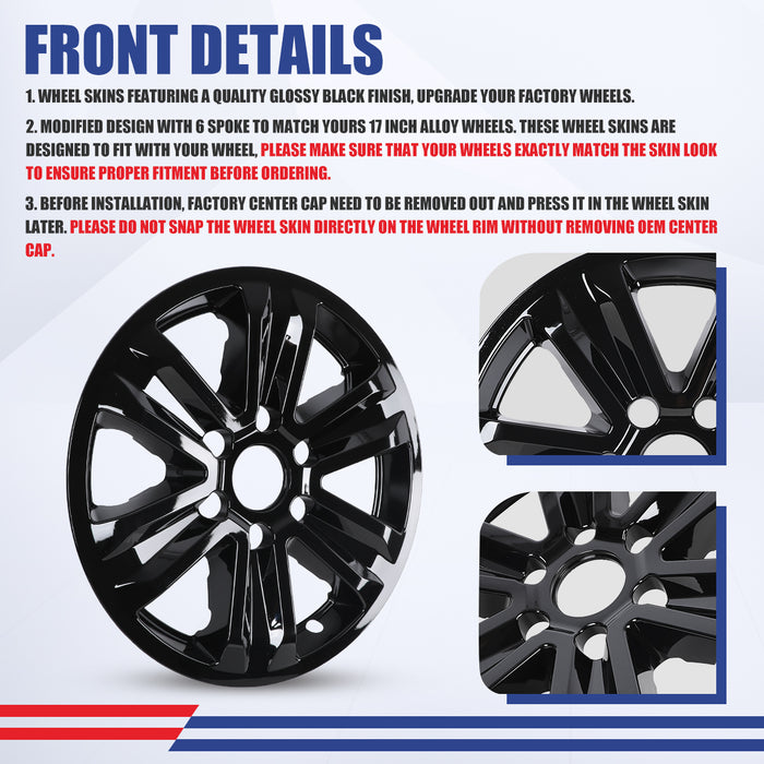 WOLFSTORM 4-Pack 17 Inch Wheel Rim Cover Hubcaps for 2015-2020 FORD F-150