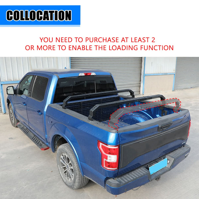 Universal Truck Bed Cross Bar for Full-Size and Mid-Size Trucks, Heavy-Duty Adjustable Cargo Support, Mounted on Inner Side of Truck Bed, Sold as Single Bar (Minimum 2 Bars Required for Use)