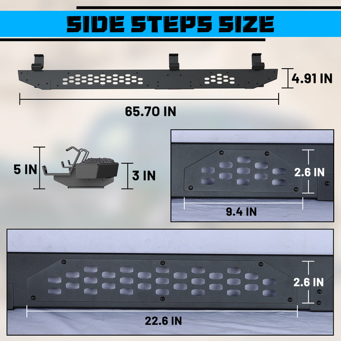 WOLFSTORM Side Steps for 2021-2025 Ford Bronco (4 Doors ONLY)