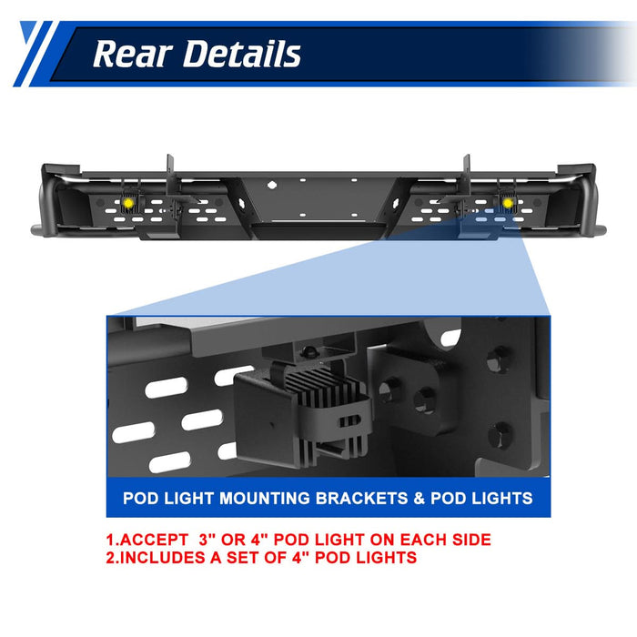 WOLFSTORM Rear Bumper for 1999-2016 FORD F-250/F-350