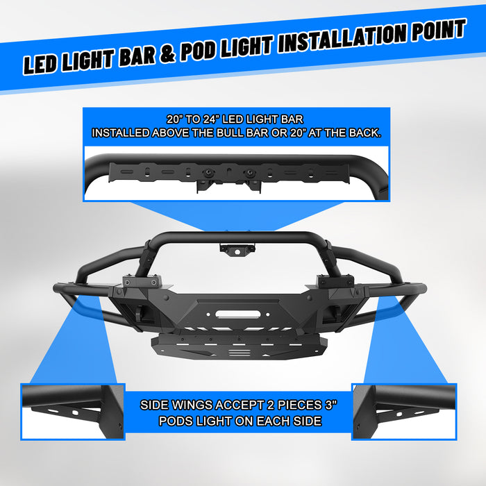 WOLFSTORM Front Bumper for Ford Bronco 2021 - 2026(Not for Bronco Sport) Offroad Bumper