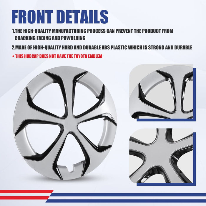WOLFSTORM 4-Pack 15 Inch Wheel Rim Cover Hubcaps for 2010-2015 TOYOTA PRIUS
