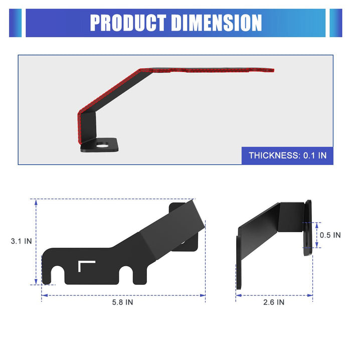 WOLFSTORM 2PCS LED A-Pillar Light Mount Brackets for 2007-2013 Toyota Tundra