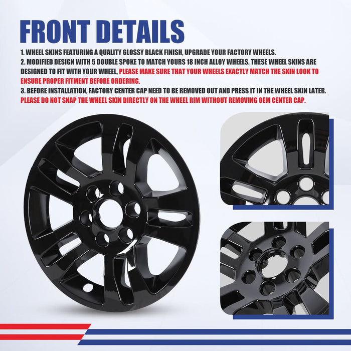 WOLFSTORM 4-Pack 18 Inch Wheel Rim Cover Hubcaps for 2014-2018 Chevy Silverado 1500