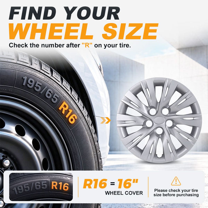 WOLFSTORM 4-Pack 16 Inch Wheel Rim Cover Hubcaps for 2012-2014 TOYOTA CAMRY