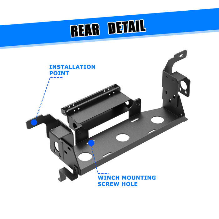 WOLFSTORM Front Hidden Winch Plate for 2016-2018 Chevy Silverado 1500