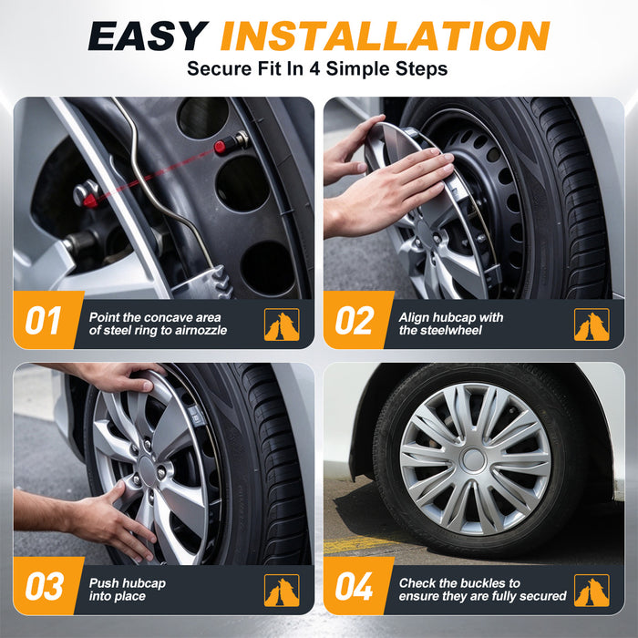 WOLFSTORM – enjoliveurs de roue universels, 15 pouces, pour Chevy Buick Volkswagen Ford Honda Toyota