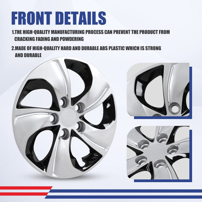 WOLFSTORM 4-Pack 15 Inch Wheel Rim Cover Hubcaps for 2013-2015 HONDA CIVIC SEDAN
