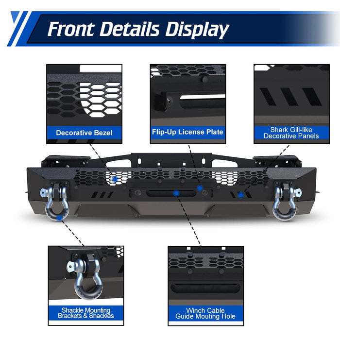 WOLFSTORM Front Bumper For 2022-2024 Toyota Tundra Pickup Truck