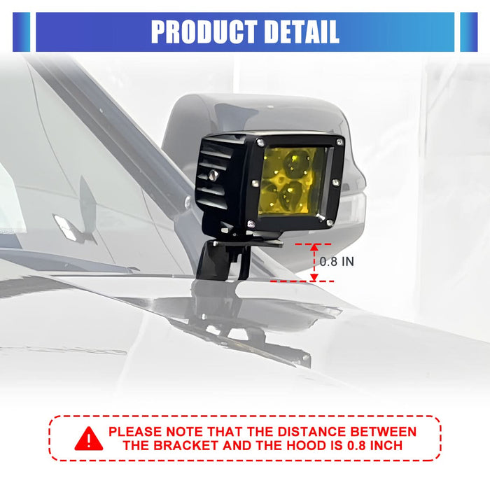 WOLFSTORM A-Pillar LED Lights Bar Mounting Brackets for 2019-2025 Dodge Ram 1500