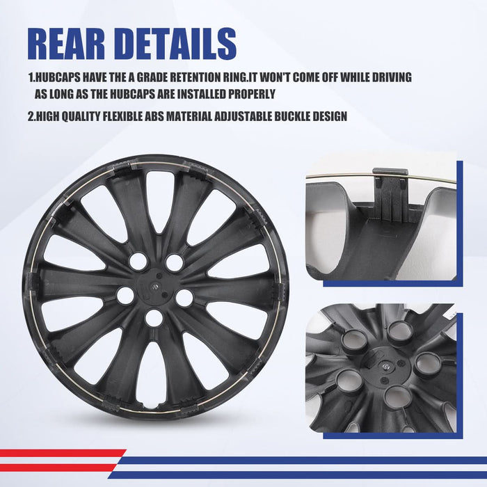 WOLFSTORM 4-Pack 16 Inch Wheel Rim Cover Hubcaps for 2009-2013 TOYOTA COROLLA