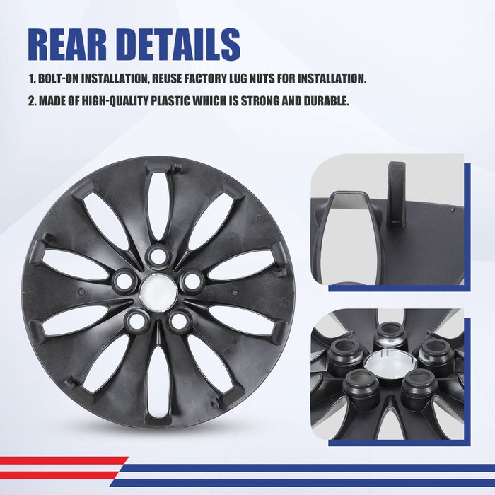WOLFSTORM 4-Pack 16 Inch Wheel Rim Cover Hubcaps for 2008-2012 HONDA ACCORD SEDAN