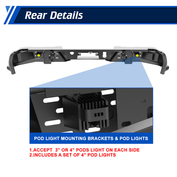 WOLFSTORM Rear Bumper for 2020-2026 Chevy Silverado 2500 HD/3500 HD