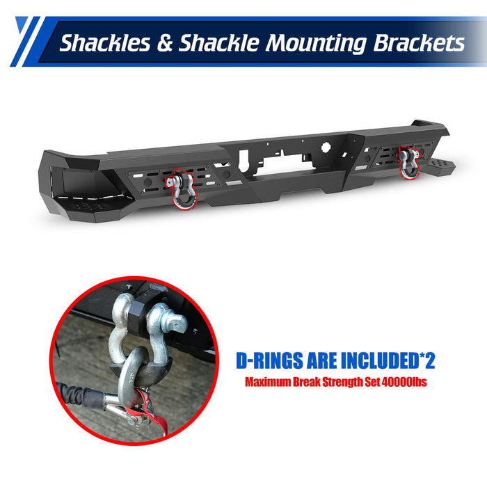 WOLFSTORM Rear Bumper for 2019-2025 GMC sierra 1500 & 2019-2025 Chevrolet Silverado 1500