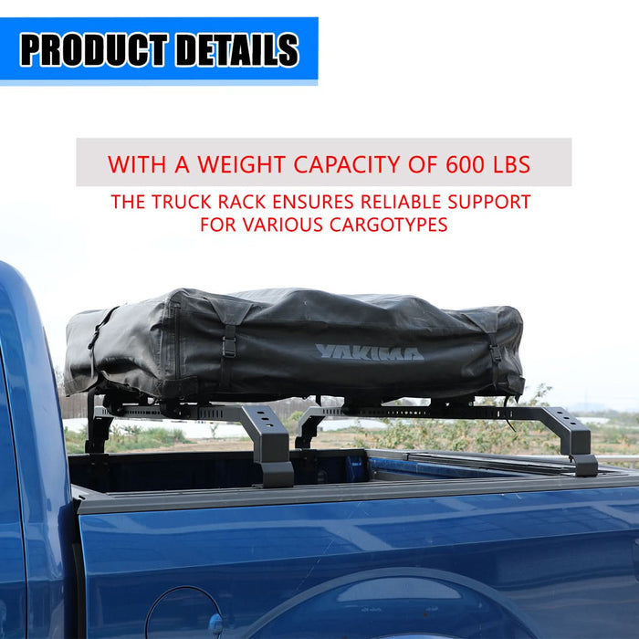 Universal Truck Bed Cross Bar for Full-Size and Mid-Size Trucks, Heavy-Duty Adjustable Cargo Support, Mounted on Inner Side of Truck Bed, Sold as Single Bar (Minimum 2 Bars Required for Use)