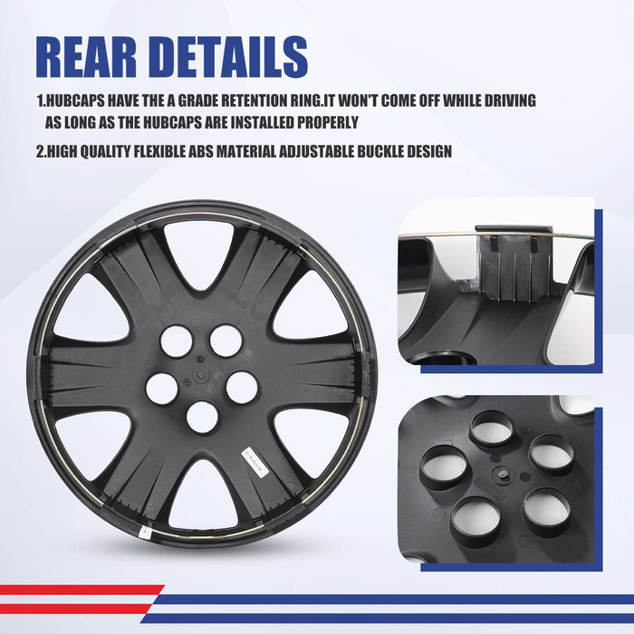 WOLFSTORM 4-Pack 15 Inch Wheel Rim Cover Hubcaps for 2005-2008 TOYOTA COROLLA