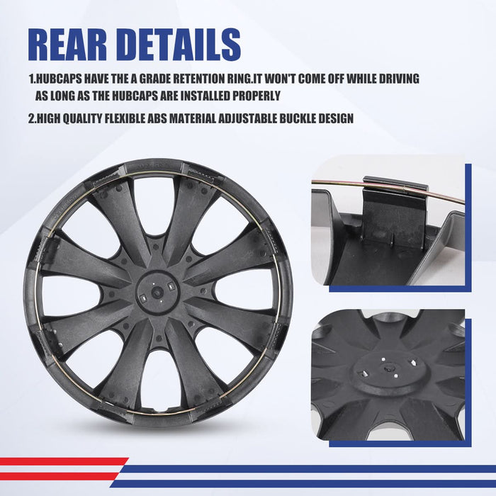 WOLFSTORM 4-Pack 15 Inch Wheel Rim Cover Hubcaps for 2009-2019 TOYOTA COROLLA