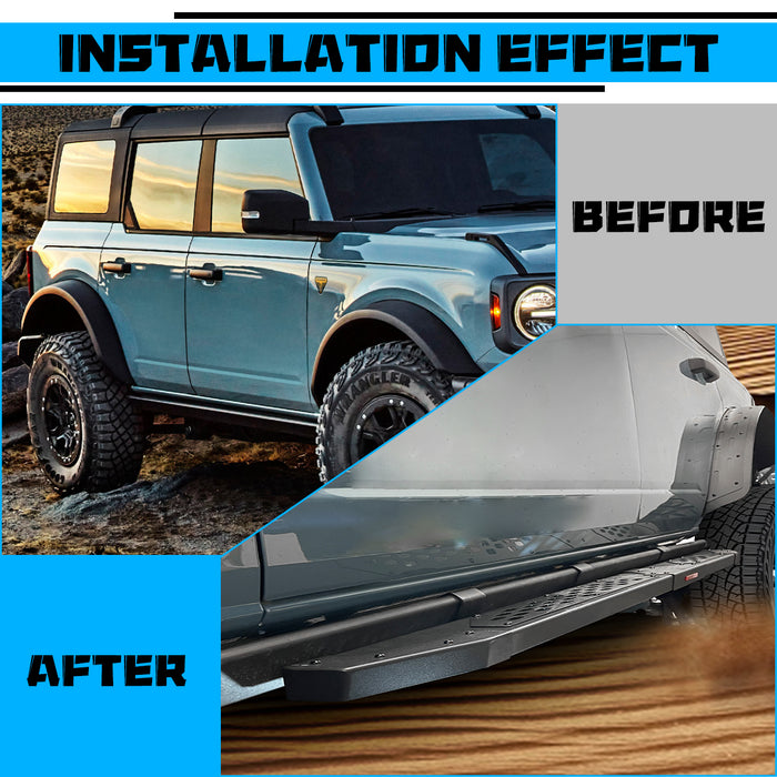 WOLFSTORM Side Steps for 2021-2025 Ford Bronco (4 Doors ONLY)