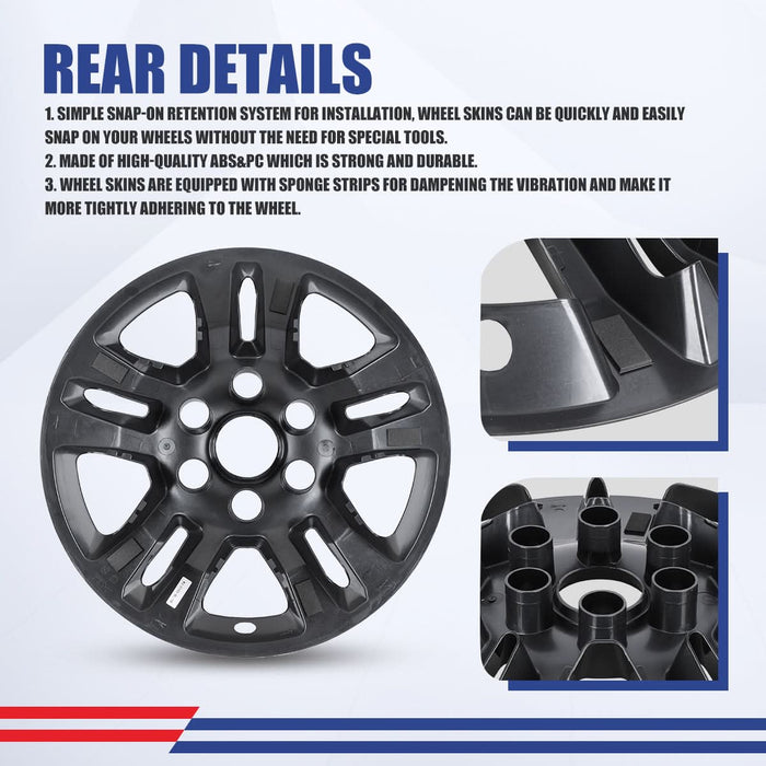 WOLFSTORM 4-Pack 18 Inch Wheel Rim Cover Hubcaps for 2014-2018 Chevy Silverado 1500