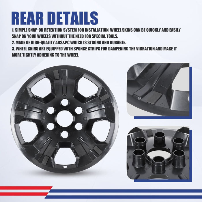 WOLFSTORM 4-Pack 18 Inch Wheel Rim Cover Hubcaps for 2014-2019 Chevy Silverado 1500