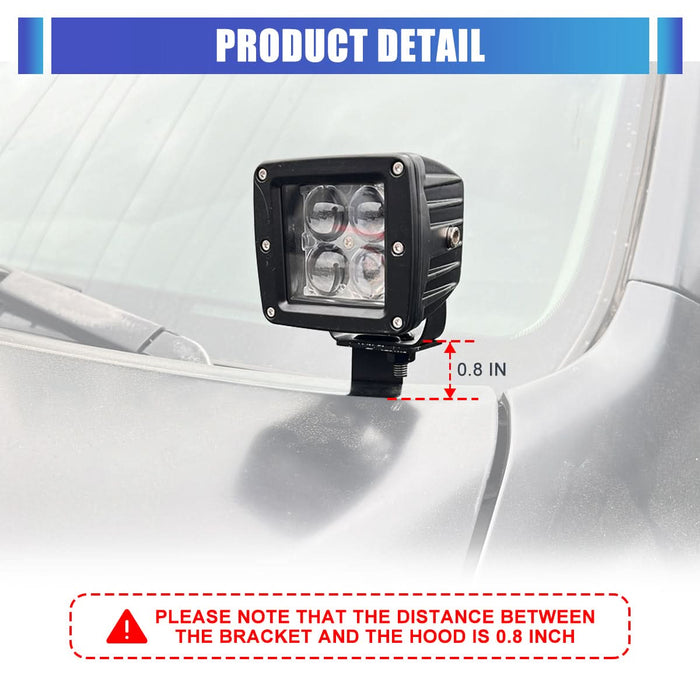 WOLFSTORM 2PCS LED A-Pillar Light Mount Brackets for 2007-2013 Toyota Tundra