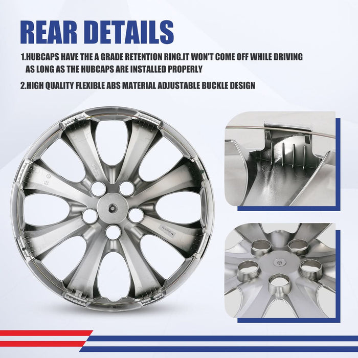 WOLFSTORM 4-Pack 16 Inch Wheel Rim Cover Hubcaps for 2020-2026 TOYOTA COROLLA
