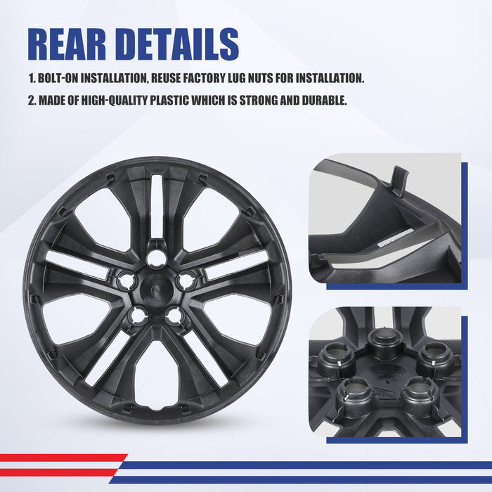 WOLFSTORM 4-Pack 17 Inch Wheel Rim Cover Hubcaps for 2020-2025 Ford Escape