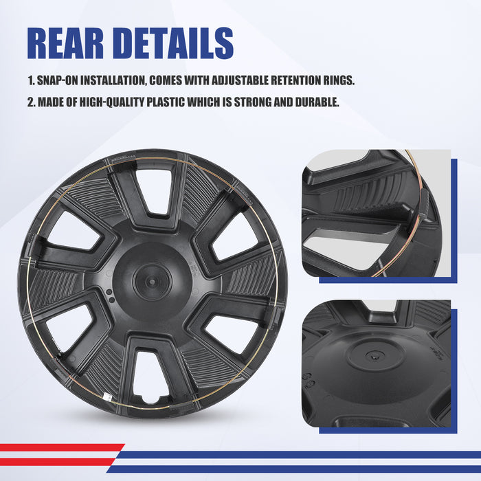 WOLFSTORM 4-Pack 16 Inch Wheel Rim Cover Hubcaps for 2018-2025 Nissan Kicks