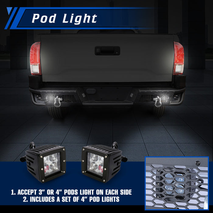 WOLFSTORM Rear Bumper for 2016-2023 TOYOTA TACOMA