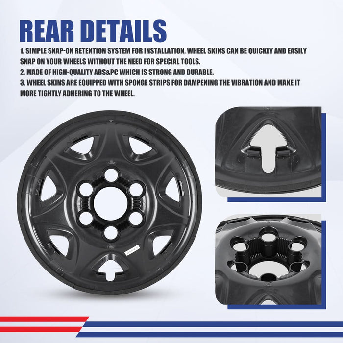 WOLFSTORM 4-Pack 17 Inch Wheel Rim Cover Hubcaps for 2014-2018 Chevy Silverado 1500