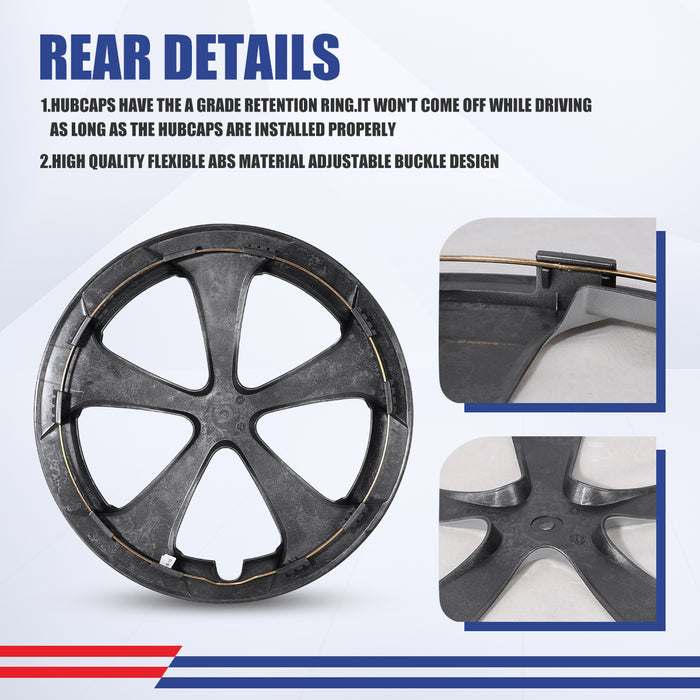 WOLFSTORM 15 Inch Hubcaps Wheel Cover Fit for 2010-2015 TOYOTA PRIUS