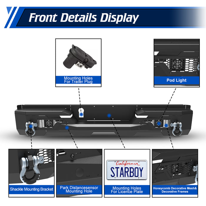 WOLFSTORM Rear Bumper for 2022-2026 Toyota Tundra