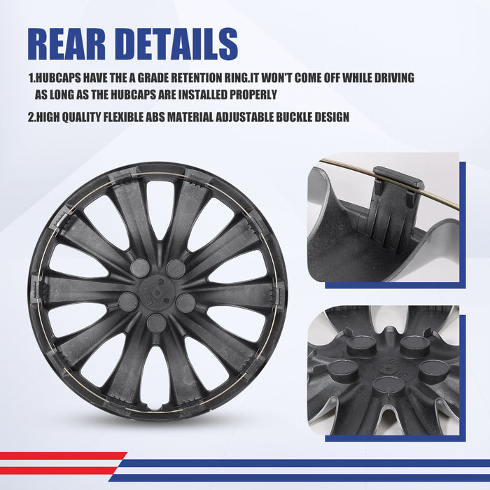 WOLFSTORM 16 Inch Hubcaps Wheel Cover w/Decorative Screws Fit for 2009-2013 TOYOTA COROLLA