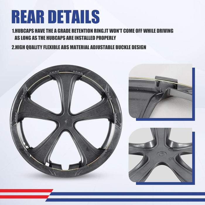 WOLFSTORM 4-Pack 15 Inch Wheel Rim Cover Hubcaps for 2010-2015 TOYOTA PRIUS