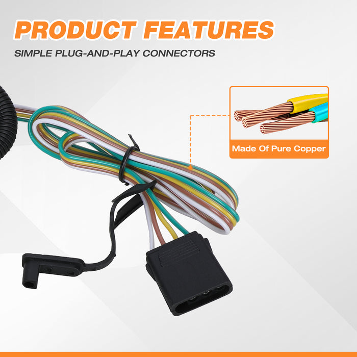 4-Pin Trailer Wiring Harness, Fits for KIA & Hyundai From Wolfstorm