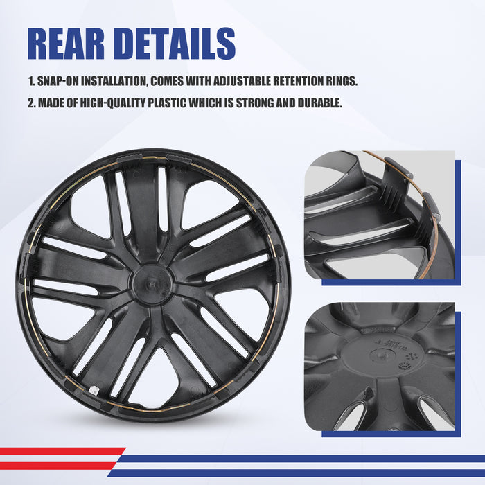 WOLFSTORM 4-Pack 15 Inch Wheel Rim Cover Hubcaps for 2009-2020 HONDA FIT