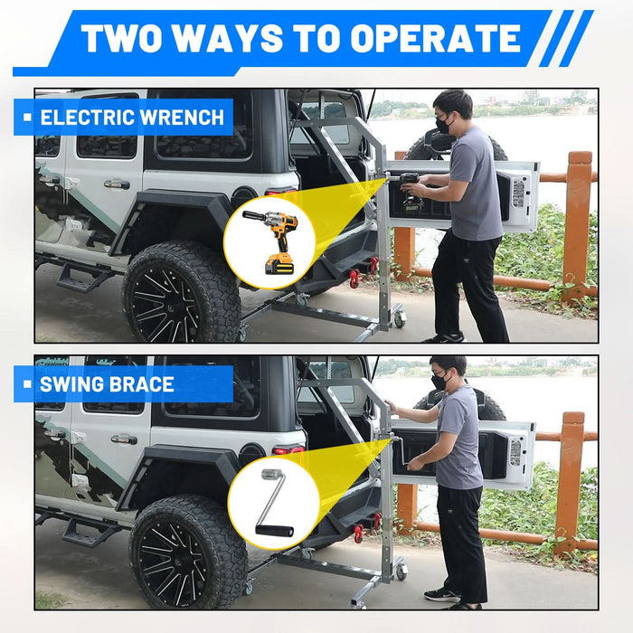 Hard Top Removal Lift & Hoist for 2007-Present Jeep Wrangler JK & JL (2/4 Door) and 2021-2025 Ford Bronco 4-Door ¨C Quick & Easy Assembly, Compatible with Lifted Jeeps