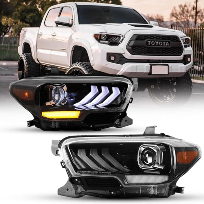 WOLFSTORM Headlights with Sequential Turn Signal Design for 2016-2019 Toyota Tacoma and 2020-2023 Tacoma SR SR5 TRD (Sport models only) - WOLFSTORM 