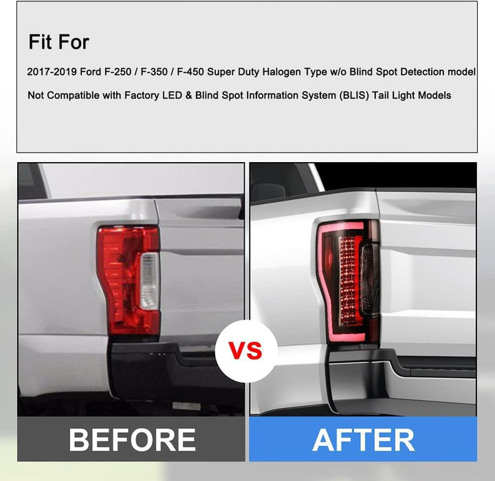 WOLFSTORM LED Sequential Tail Lights for 2017-2019 Ford F-250 F-350 F-450 Super Duty - WOLFSTORM