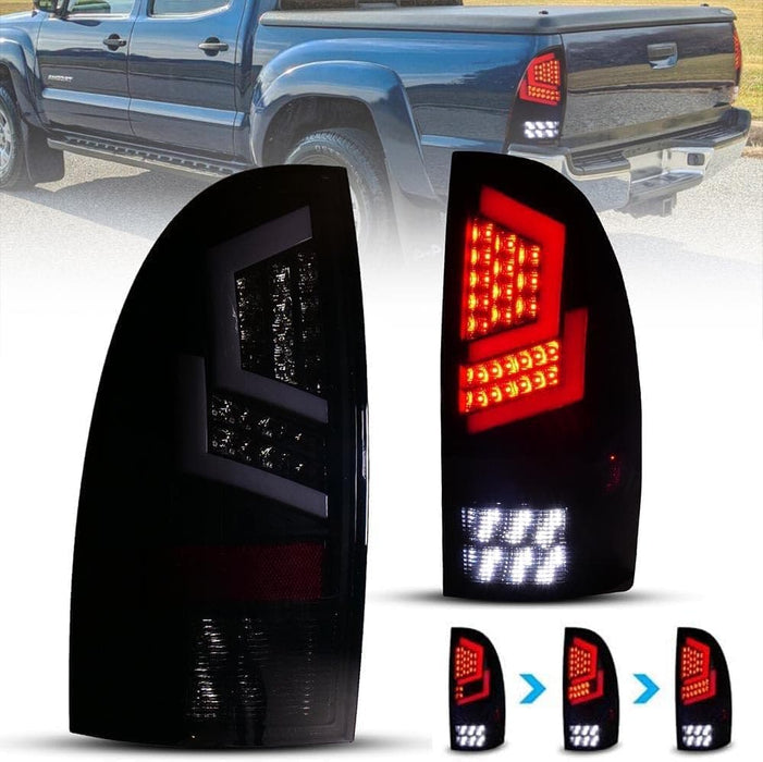 WOLFSTORM TAIL LIGHTS FOR 2005-2015 TOYOTA TACOMA PICKUP TRUCK WITH Sequential Turn Signal Lights - WOLFSTORM 