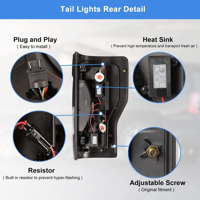 WOLFSTORM LED Sequential Tail Lights for 2017-2019 Ford F-250 F-350 F-450 Super Duty - WOLFSTORM