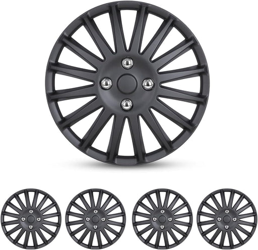 WOLFSTORM 14 Inch Automotive Hubcap Set of 4 Lacquer Wheel Tire Covers - WOLFSTORM
