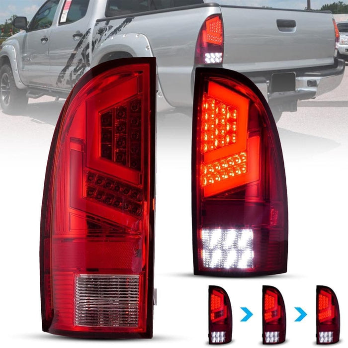 WOLFSTORM TAIL LIGHTS FOR 2005-2015 TOYOTA TACOMA PICKUP TRUCK WITH Sequential Turn Signal Lights - WOLFSTORM 