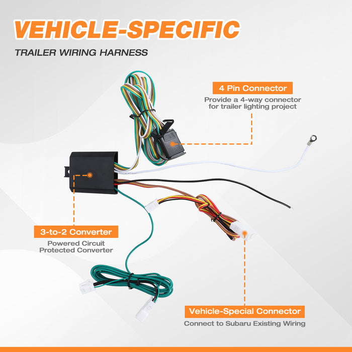 4-Pin Trailer Wiring Harness, Fits for Toyota RAV4 & Mitsubishi Outlander From Wolfstorm