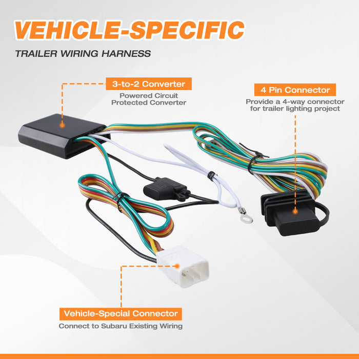 4-Pin Trailer Wiring Harness, Fits for Subaru From Wolfstorm