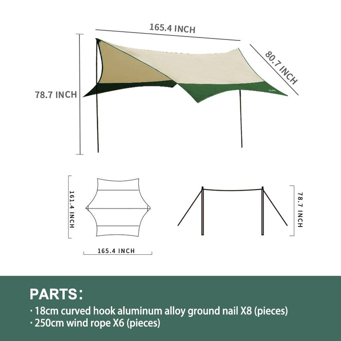 HAWKLEY Hexagonal Canopy Camping Tent Tarps - WOLFSTORM