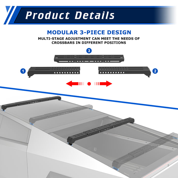 WOLFSTORM Roof Racks for  2024-2025 Tesla Cybertruck (2 PCS)