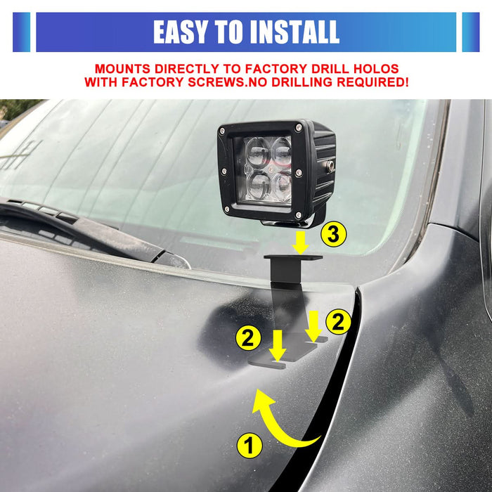 WOLFSTORM 2PCS LED A-Pillar Light Mount Brackets for 2007-2013 Toyota Tundra