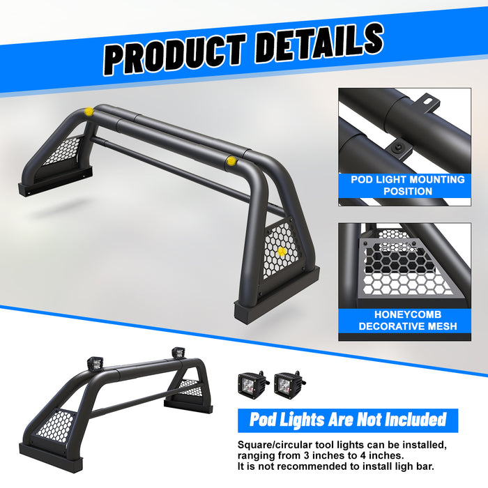 WOLFSTORM – barre de sécurité universelle réglable pour support de sport, pour camionnette